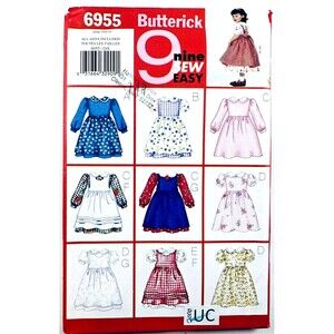 Toddler Dress & Pinafore Sewing Pattern Butterick 6955 Sz 1-4 UNCUT 2000